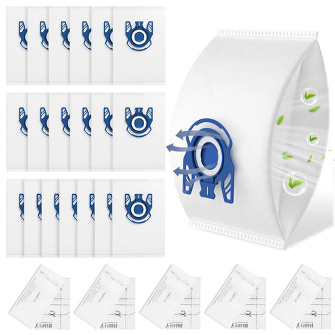 Ecleanfy 20-pack 3D AirClean bags for Miele GN provide high capacity for less frequent replacements.