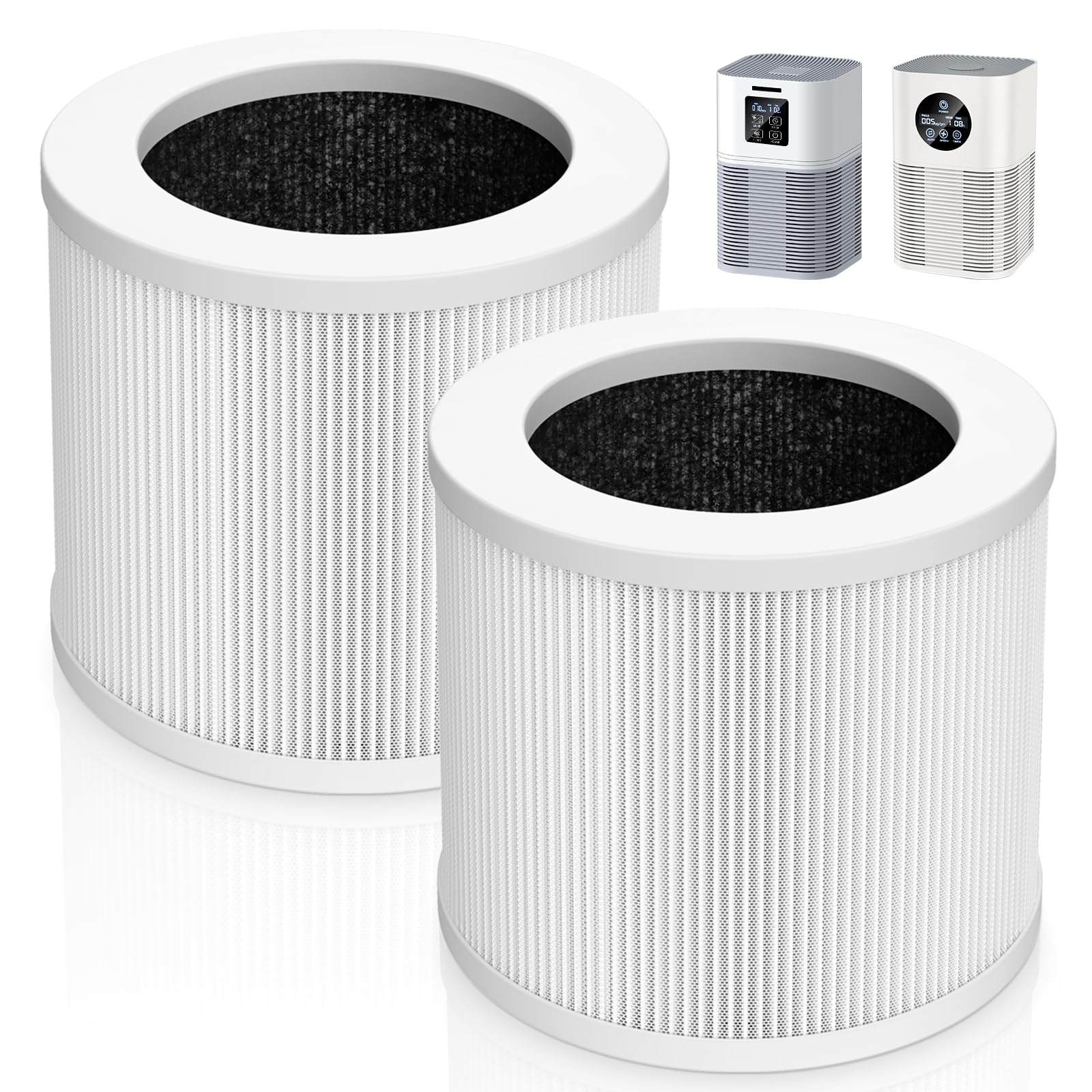 Ecleanfy 2-pack A1 filter front view for VEWIOR purifiers enhances air quality and ease of replacement