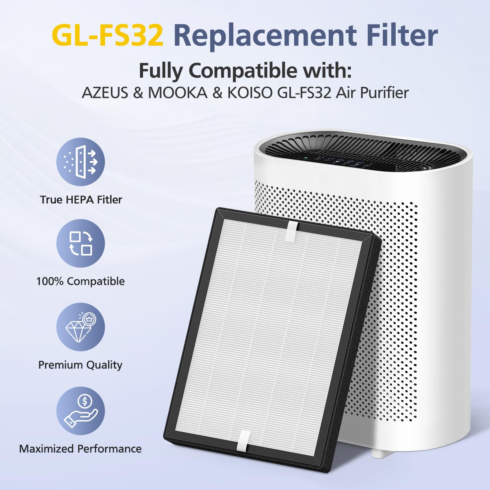 Ecleanfy GL-FS32 filter fits KOIOS units for cleaner air in living spaces