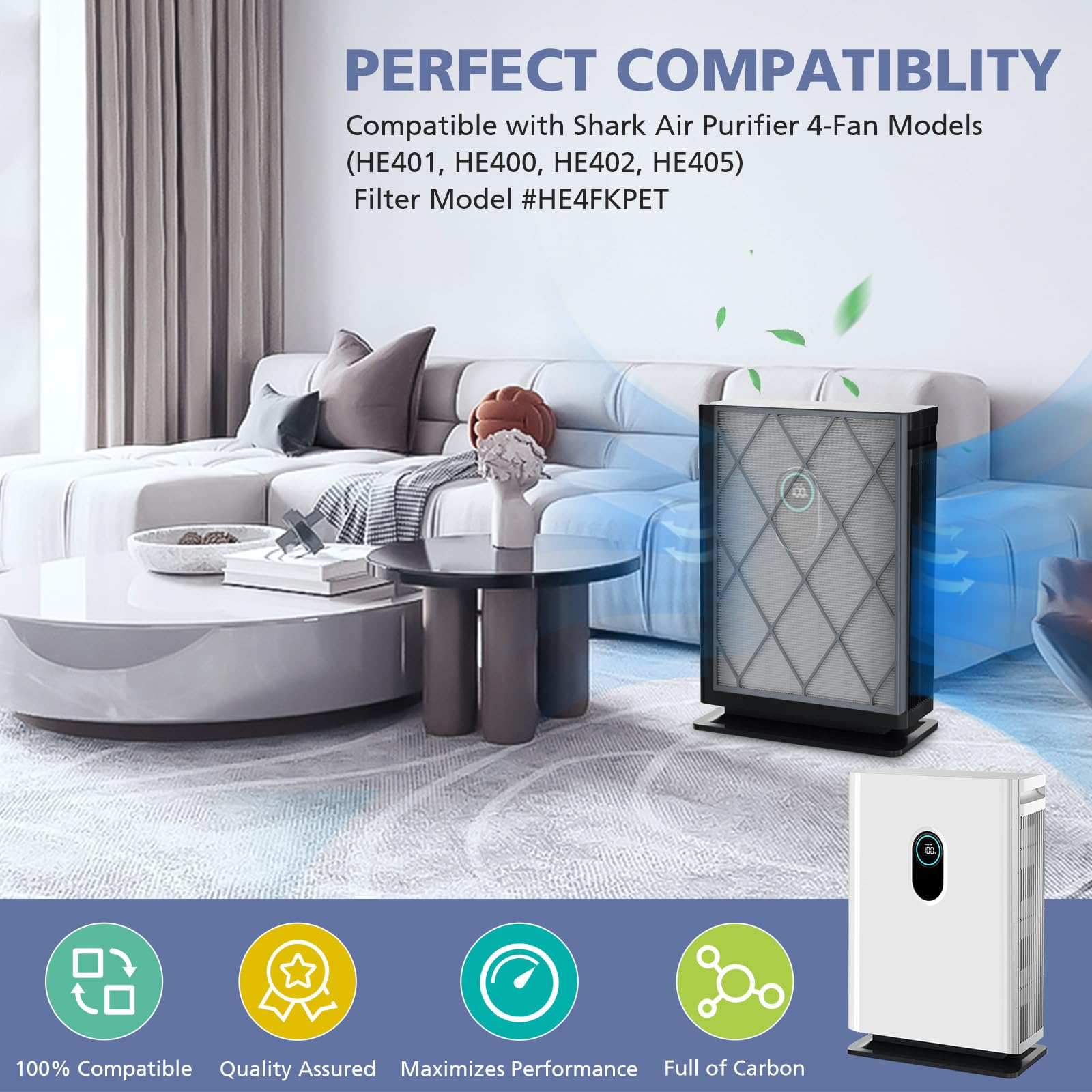 Ecleanfy HE401 three-in-one filtration with pre-filter, HEPA and activated carbon