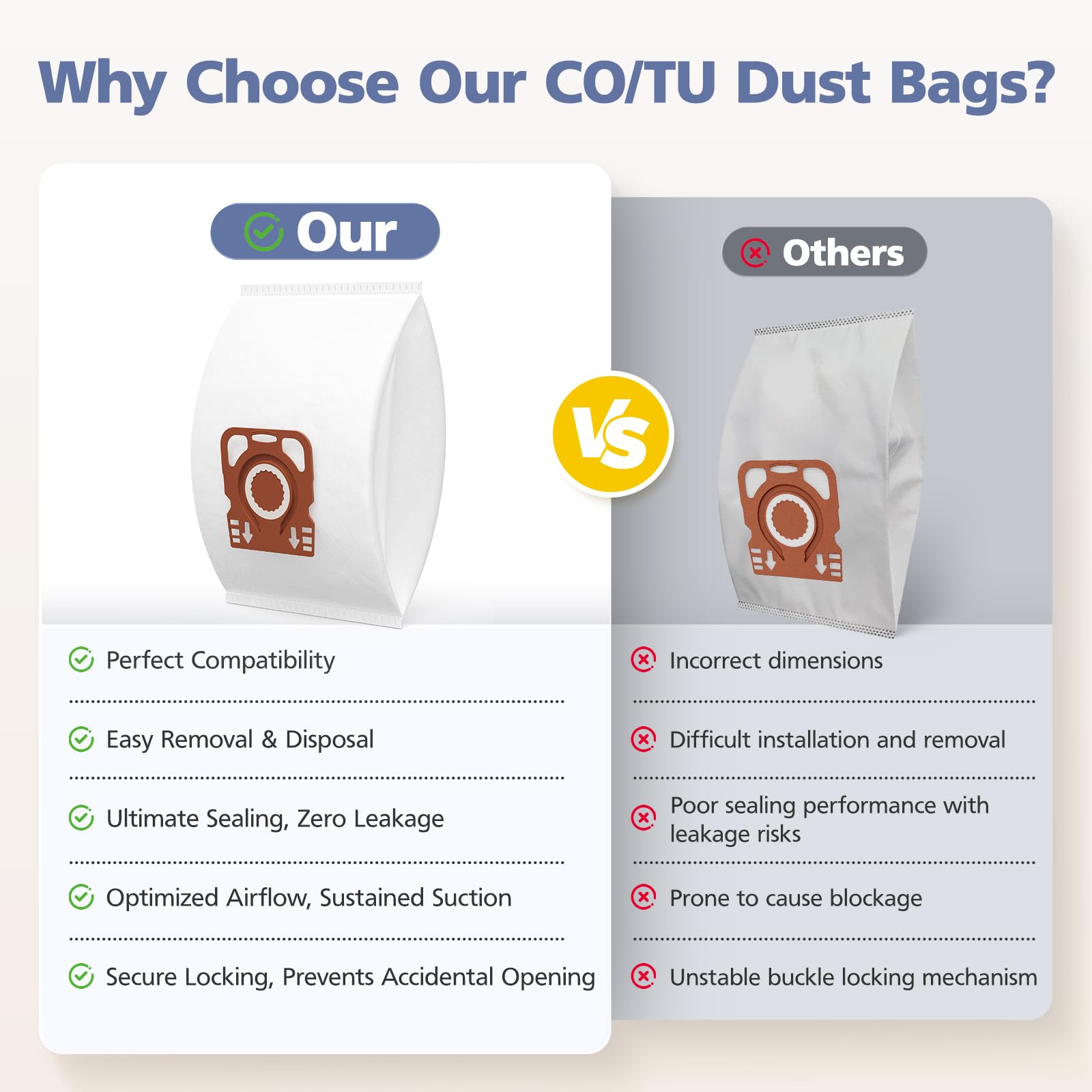 Ecleanfy HyClean Air bag disposal design minimizes dust leakage.