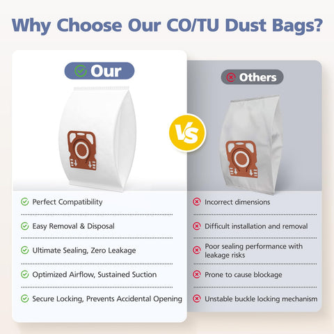 Ecleanfy HyClean Air bag disposal design minimizes dust leakage.