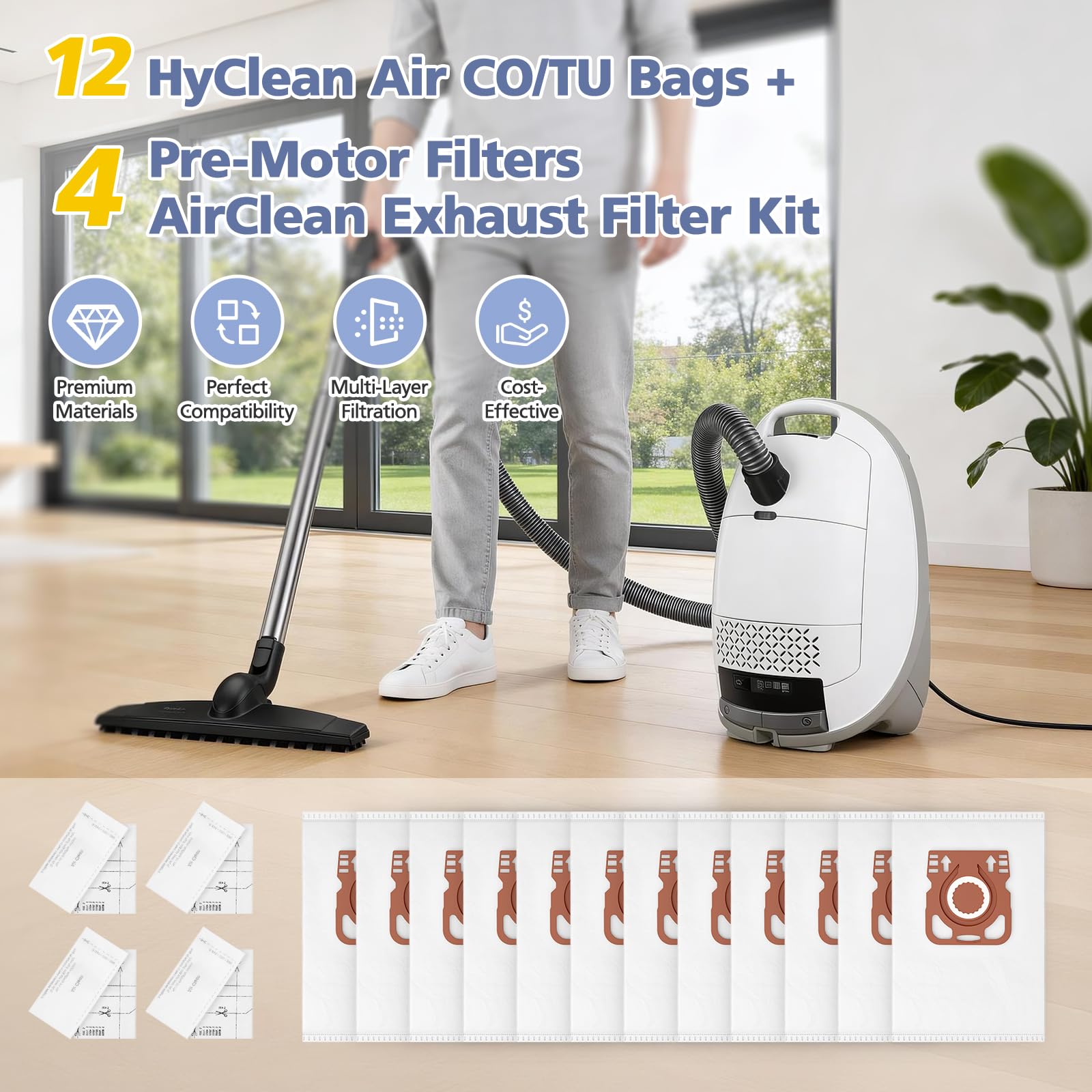 Ecleanfy HyClean Air Super Air Clean filters included in the bundle.