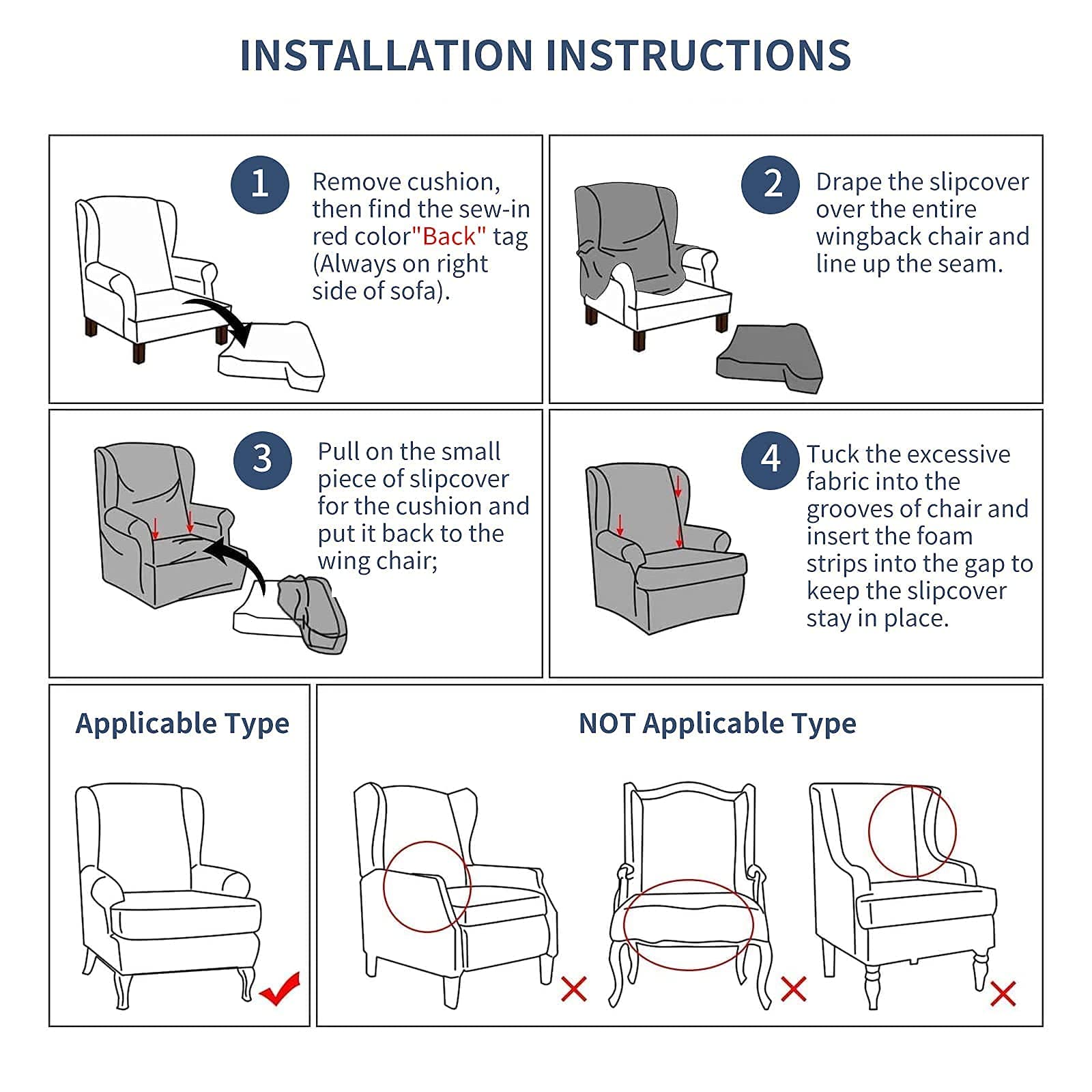 Eco-Ancheng slipcover is easy to install and remove.