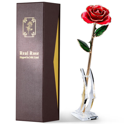 ECO SPACE Gold Dipped Rose with hand-selected bloom, lasting keepsake for romance