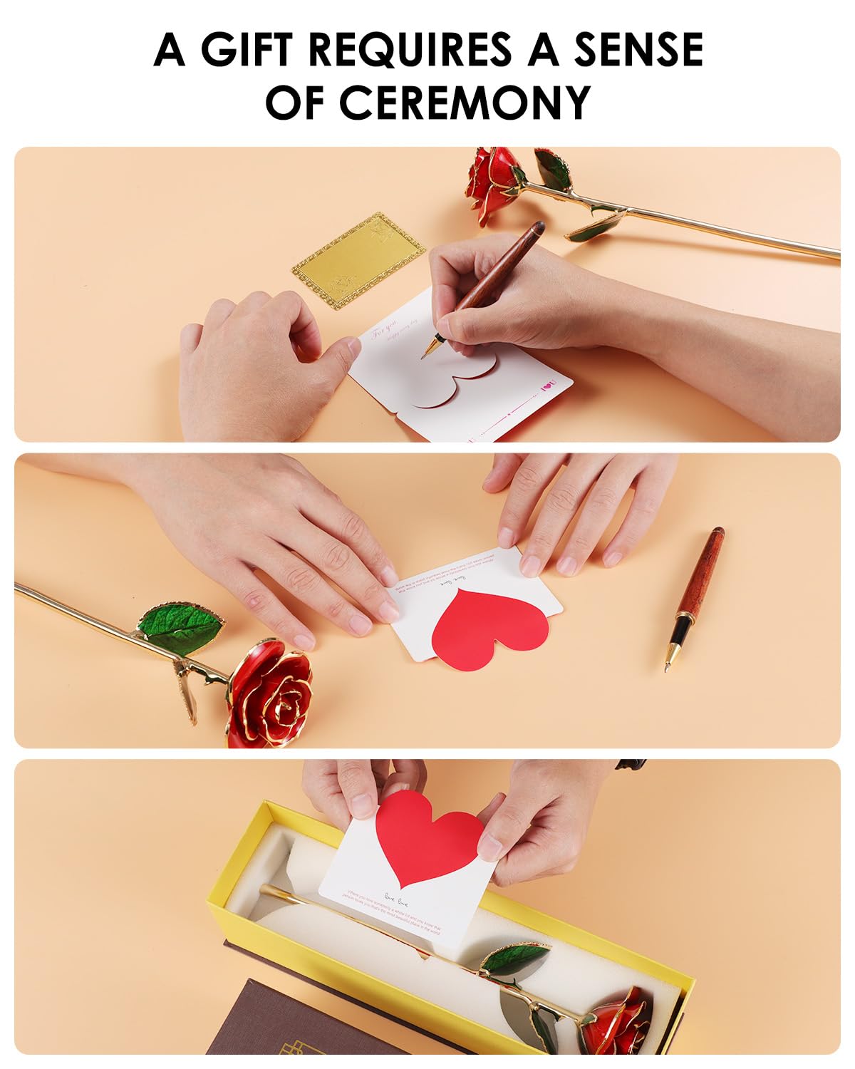 ECO SPACE Gold Dipped Rose arrives securely packaged for gifting