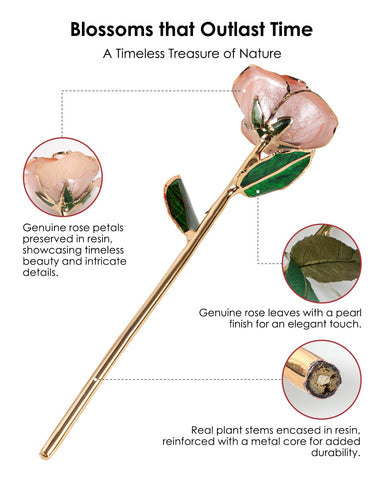 Real bloom preserved in gold plating, showcasing unique handcrafted beauty