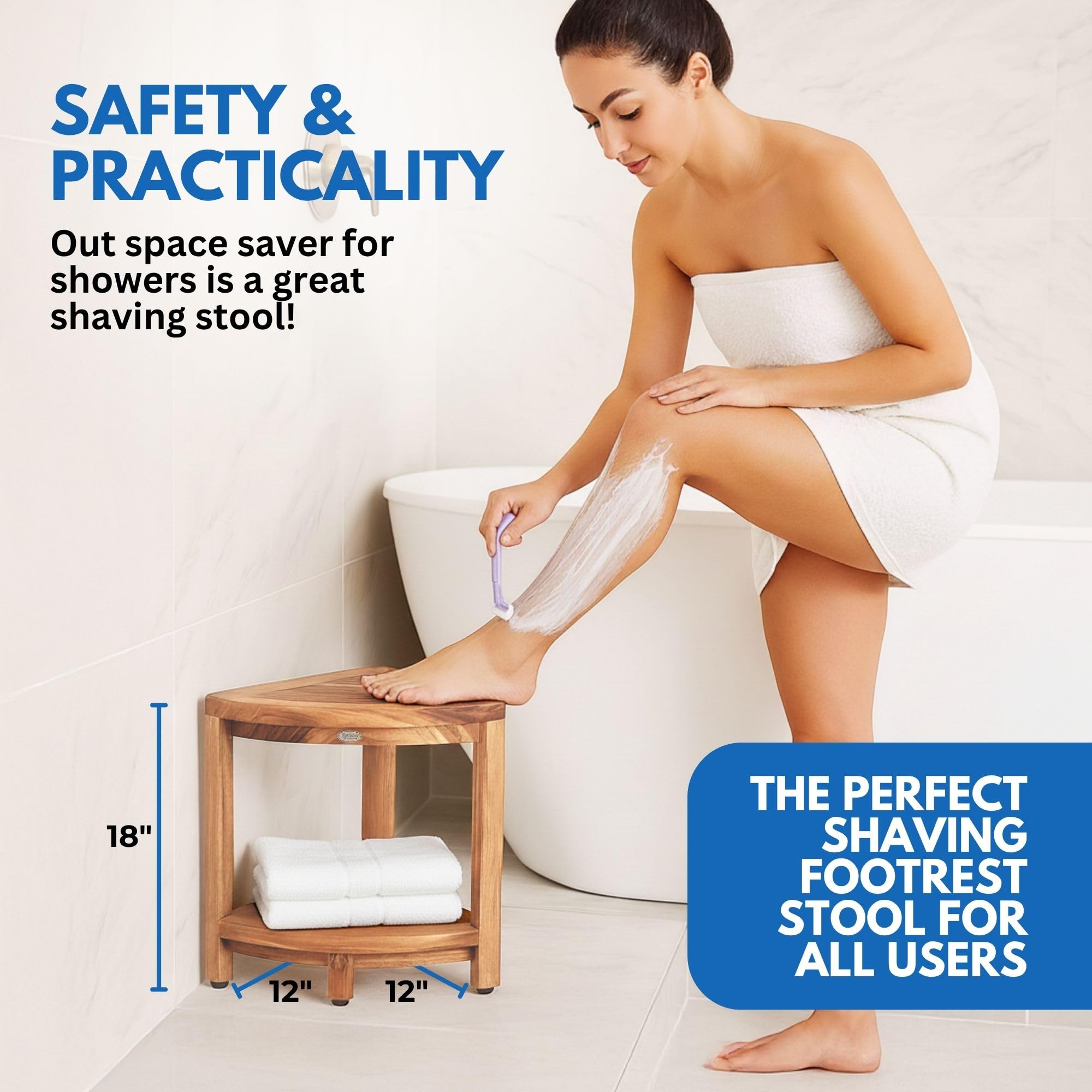 EcoDecors DecoTeak teak corner-seat highlights water-resistant design for humid spaces