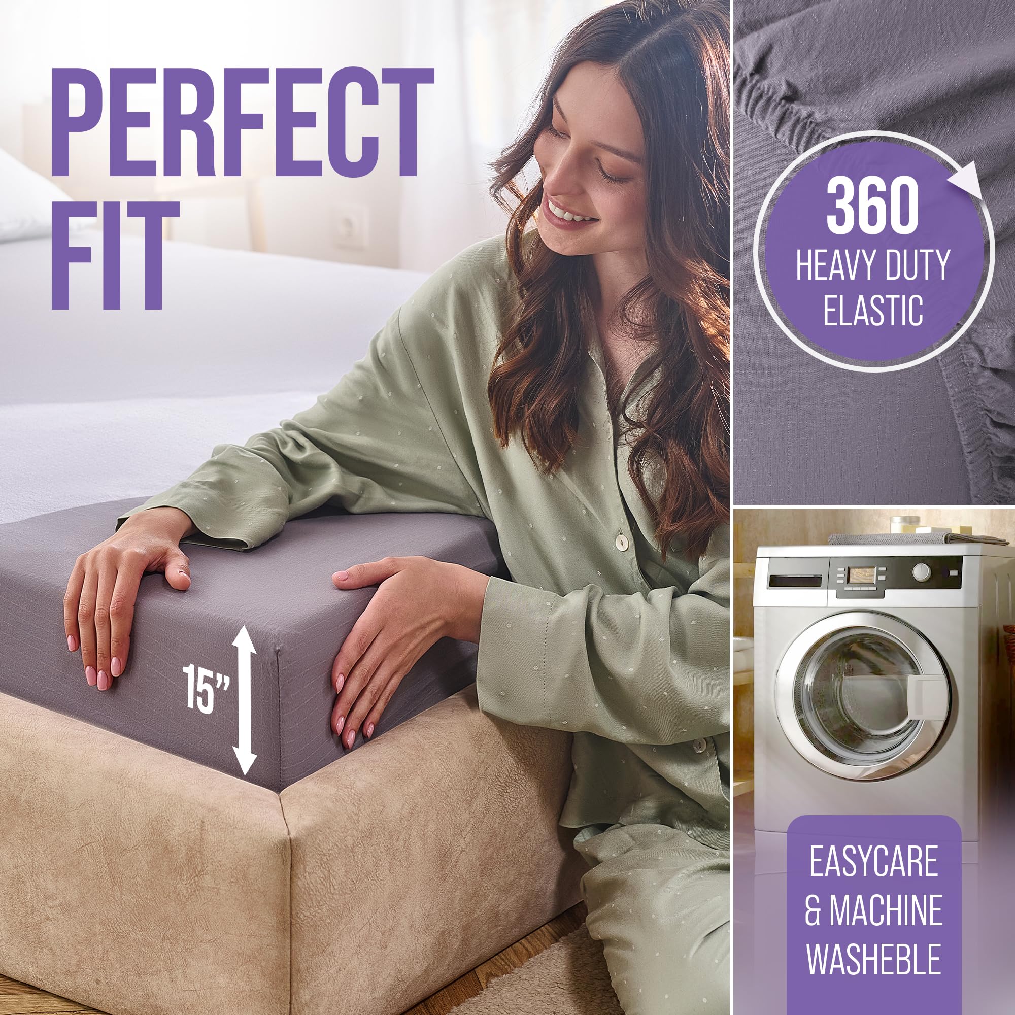 Ecoheal gray king sheet complements modern bedrooms with refined comfort.