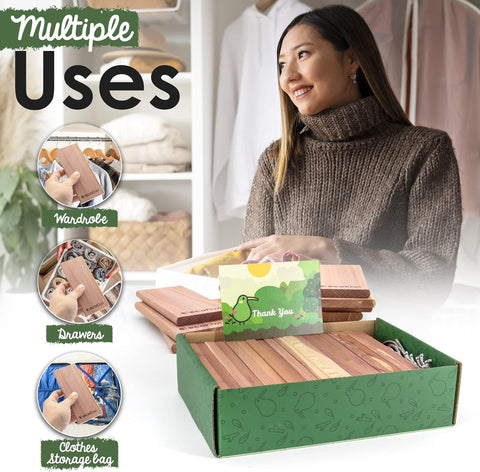 ecoKiwi cedar blocks used as drawer liners for fragrance and protection.