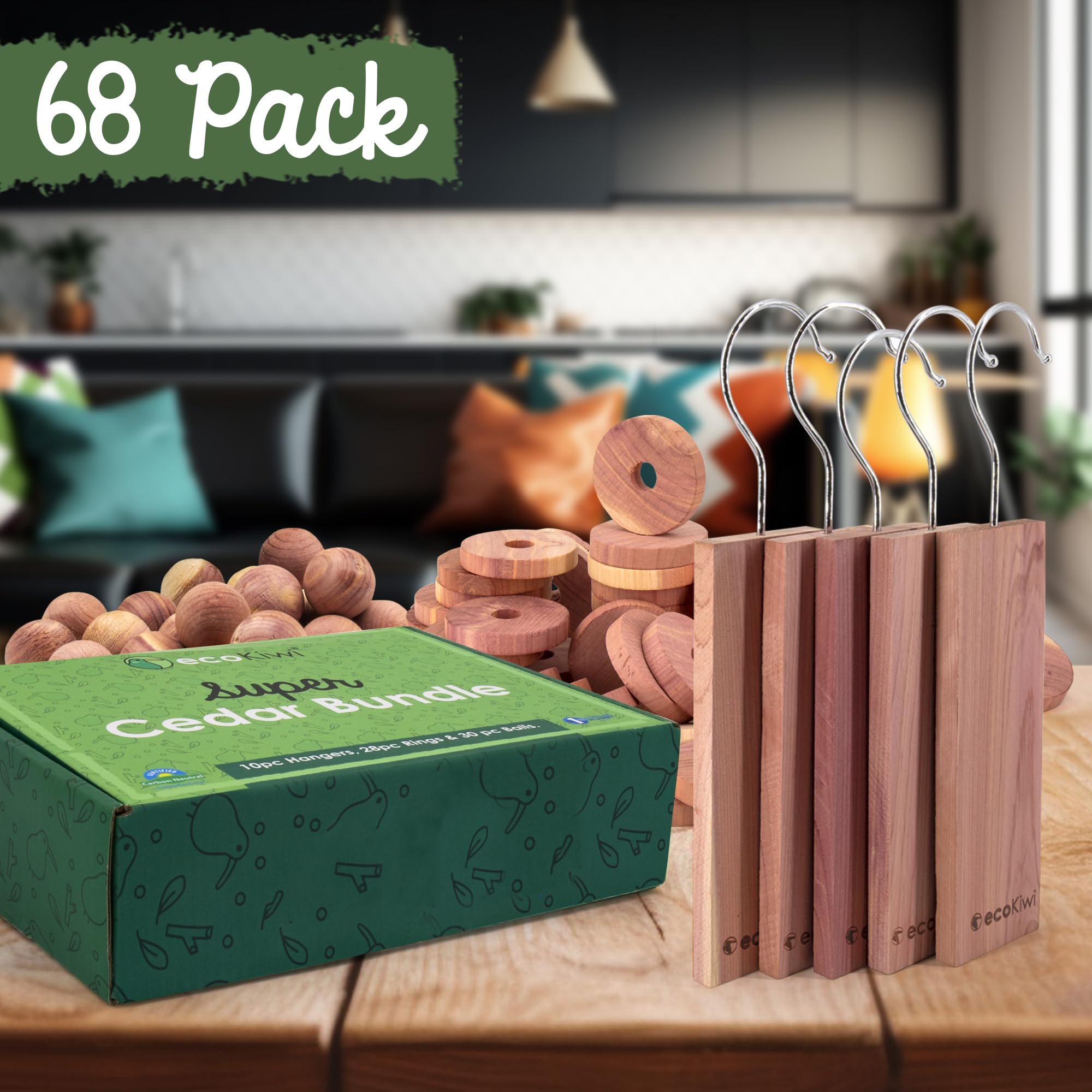 ecoKiwi cedar chips in drawers combat mustiness and odors.