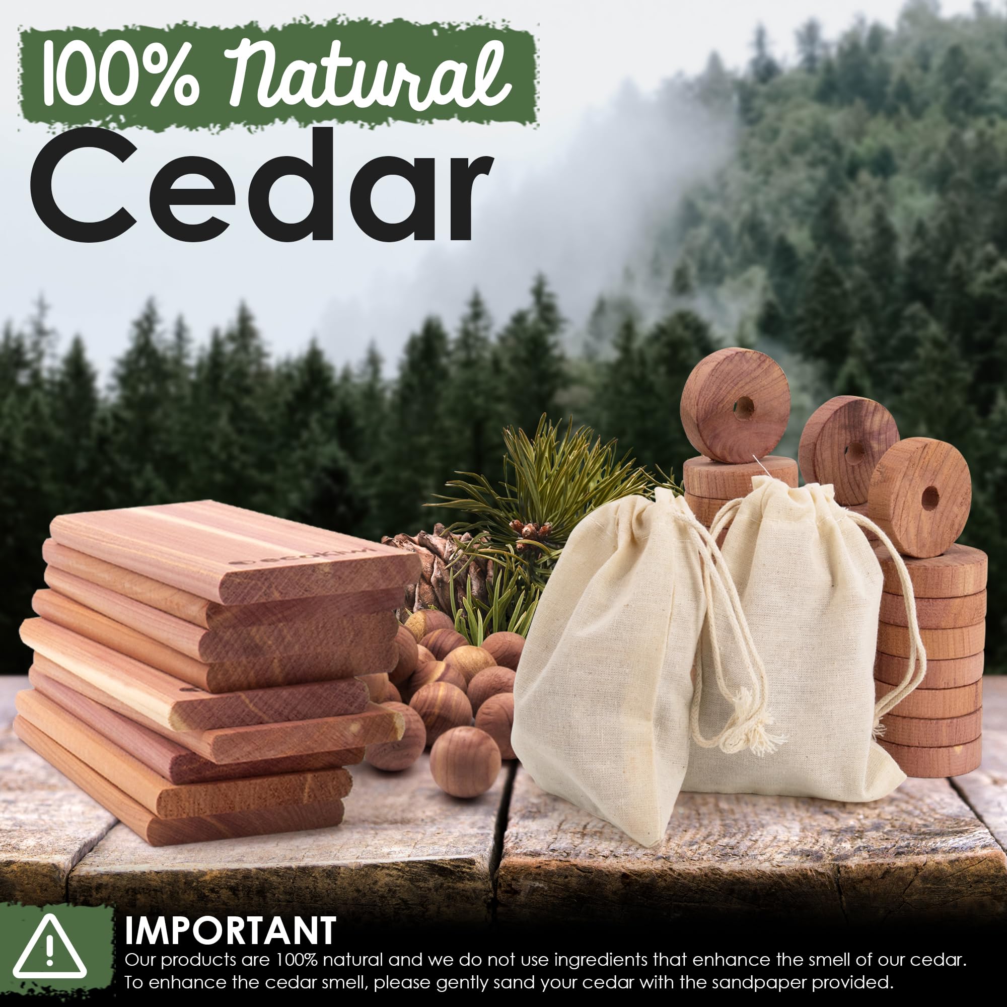 ecoKiwi cedar planks for closets release natural oils to refresh storage.