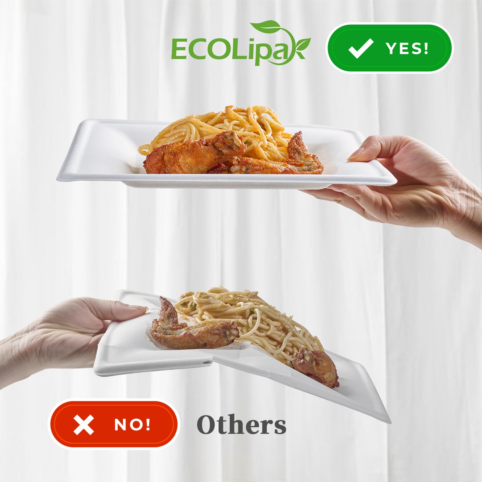 Perfect for BBQs and picnics, ECOLipak square plates offer reliability.