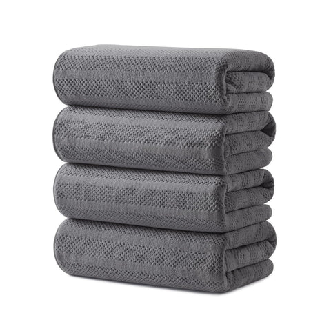 ecolook 4-pack microfiber bath towels offer extra coverage in dark gray.