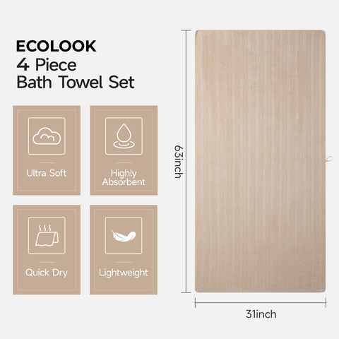 ECOLOOK towel fibers demonstrate quick-dry, high-absorbency design