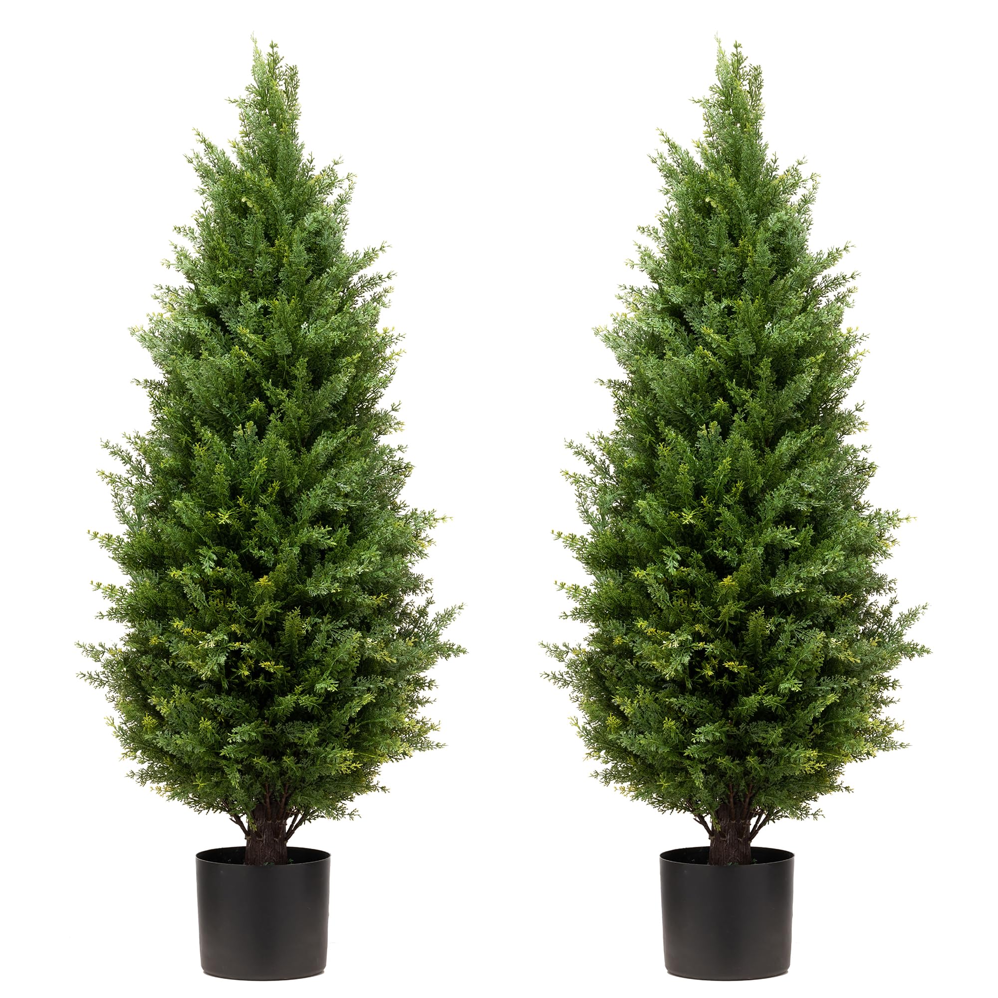 ECOLVANT 3ft artificial cedar topiary for outdoor use, UV-resistant and maintenance-free.