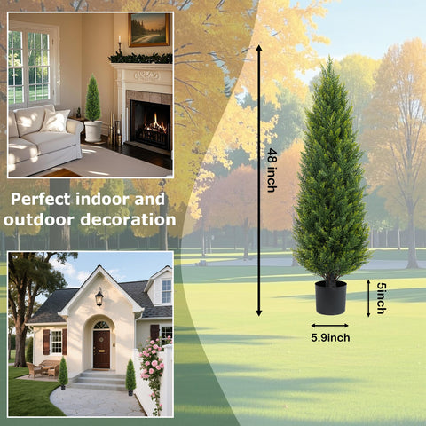 ECOLVANT artificial cedar adds year-round greenery.