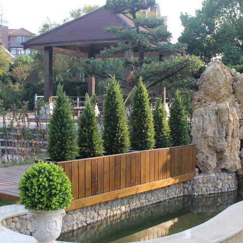 ECOLVANT cedar topiary with UV protection for durable outdoor décor.