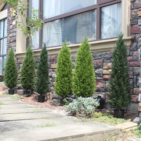ECOLVANT artificial topiary set of 2 front view versatile for indoors or outdoors
