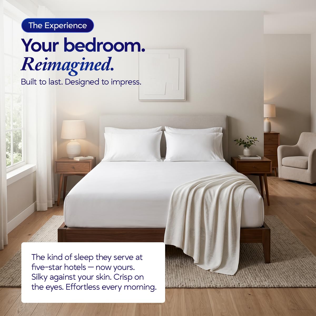 ECONEST LIVING easy-care durable sheet resists pilling and fading.