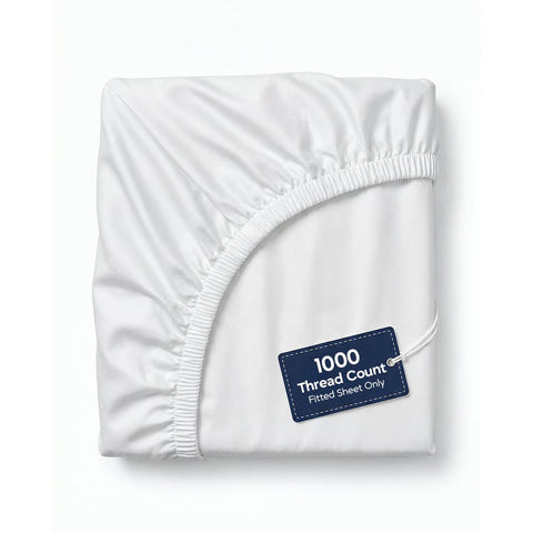ECONEST LIVING Egyptian cotton fitted sheet queen with 16-inch deep pocket for secure mattress fit.