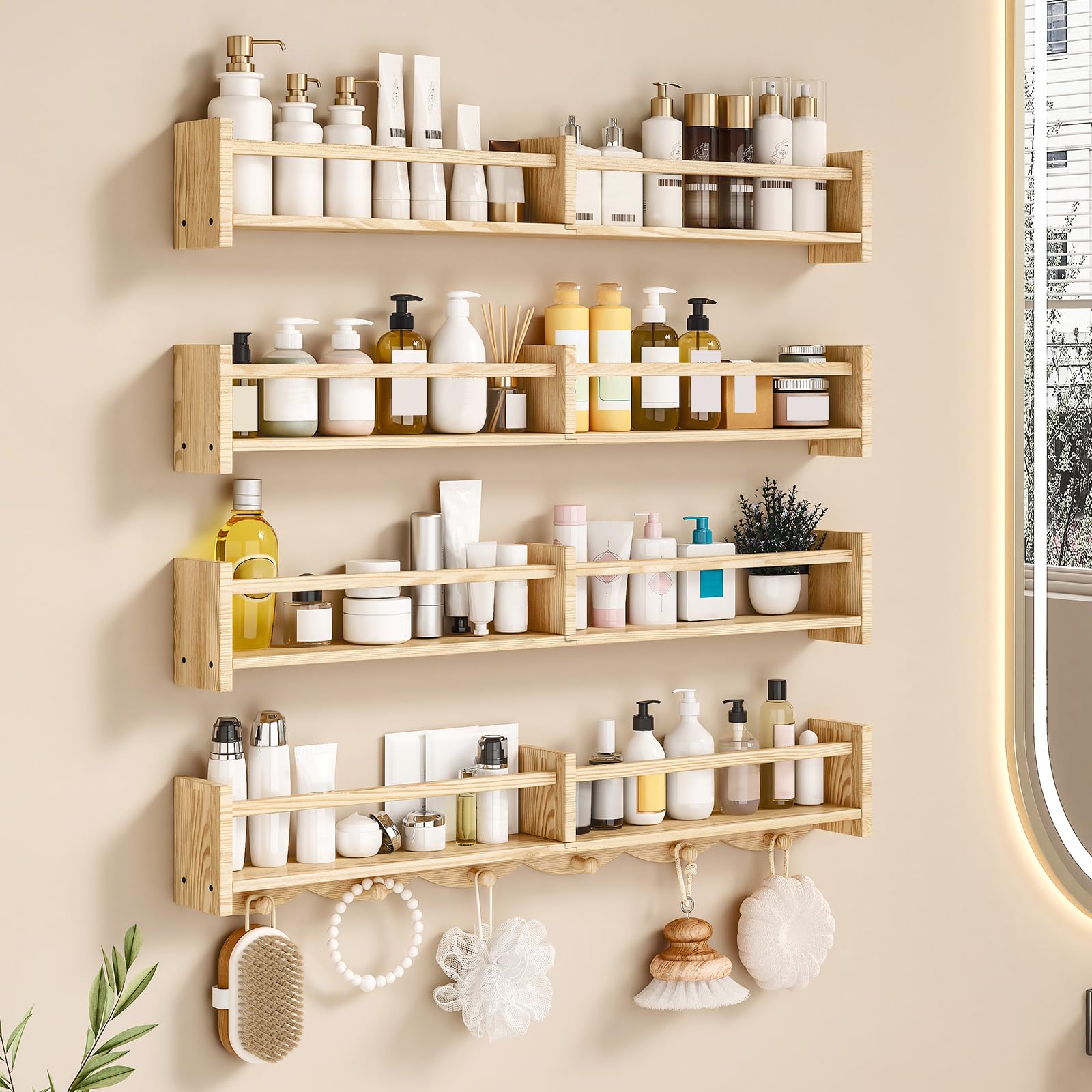 ECOOCE burlywood finish shelves enriching nursery ambiance