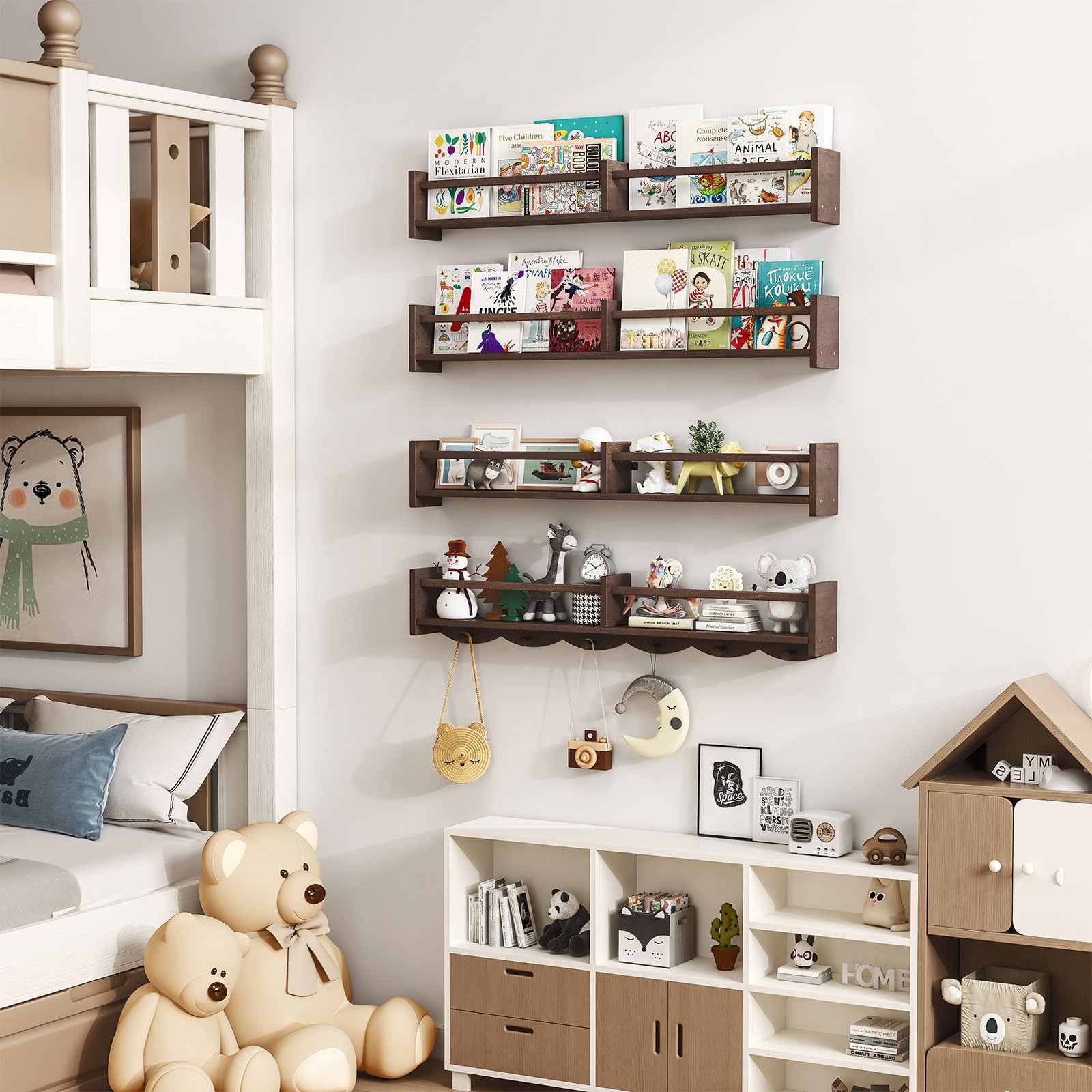 ECOOCE space-saving design creates a cozy reading corner and easy organization.