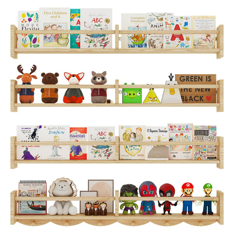 ECOOCE wave-design shelves add playful decor while organizing essentials