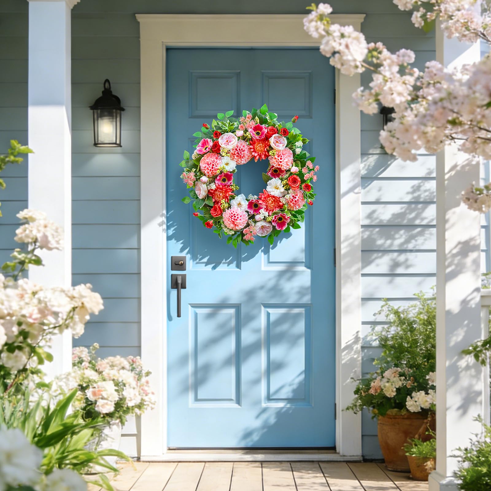 EcoRing 24-inch front door wreath for versatile indoor or outdoor use.