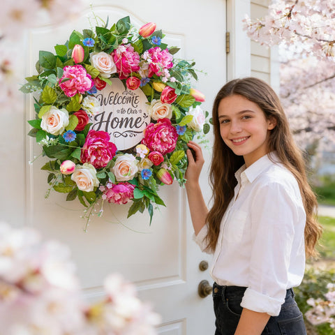 EcoRing decorative wreath suits porch, wall, or farmhouse decor.