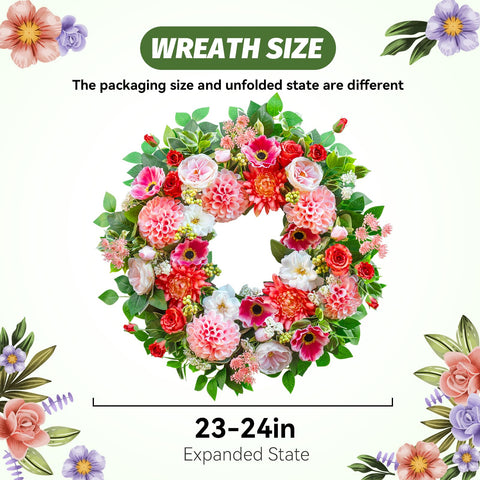 EcoRing anemone-focused wreath brings playful elegance to the porch.
