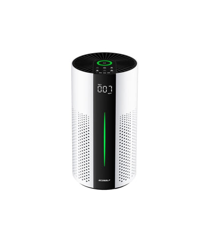 ECOSELF air purifier with 360° intake for quick room refresh.