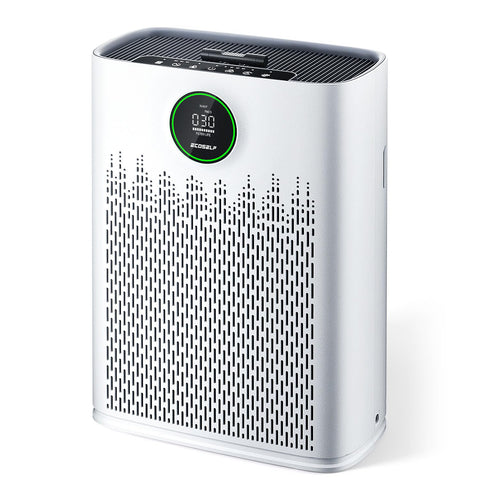 EcoSelf air purifier HAP603 in large-room mode purifies spaces up to 2400 ft² for open living areas.