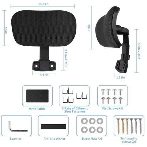 ECOSI headrest angle adjustment allows comfortable tilt and posture support