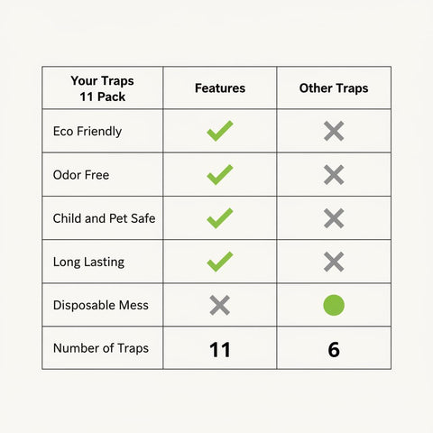 ECOTASTIC pack of 11 traps ready for long-lasting protection.