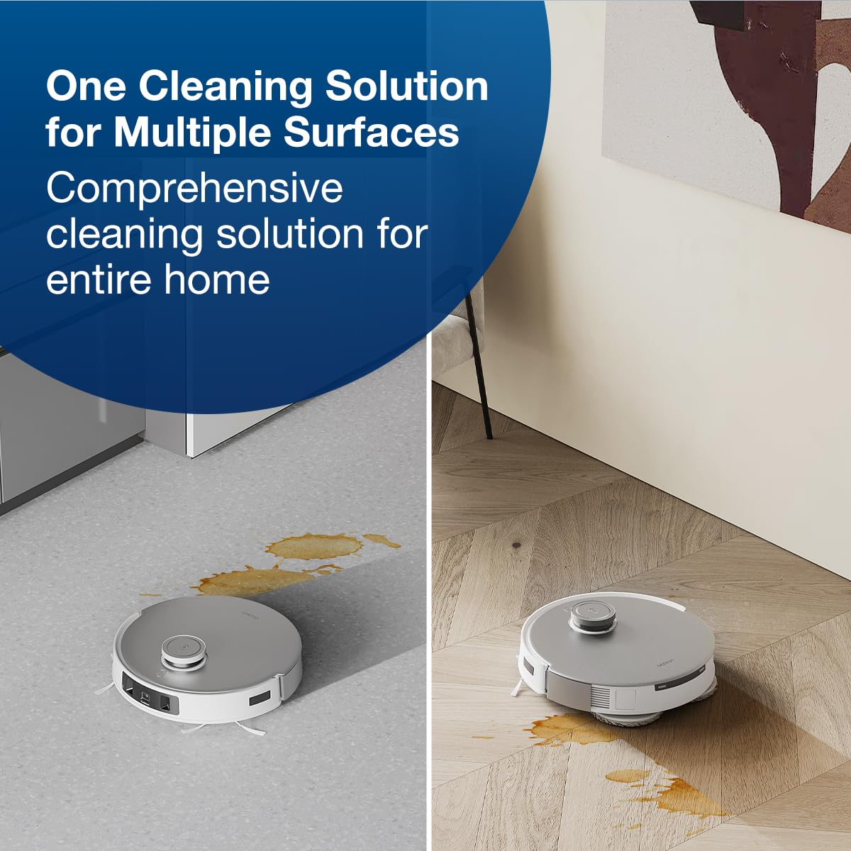 ECOVACS Multi-Surface cleaner used on tile to show multisurface performance