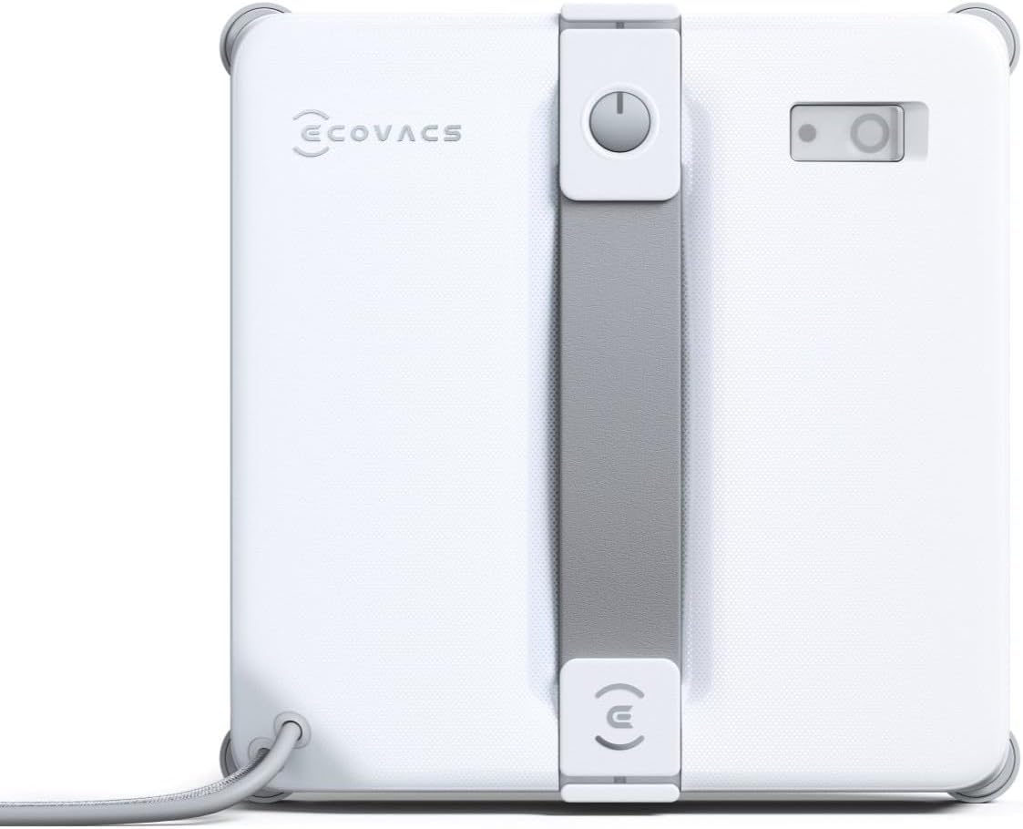 ECOVACS Winbot Mini2 edge-clean demonstrates precise edge and corner cleaning on glass.