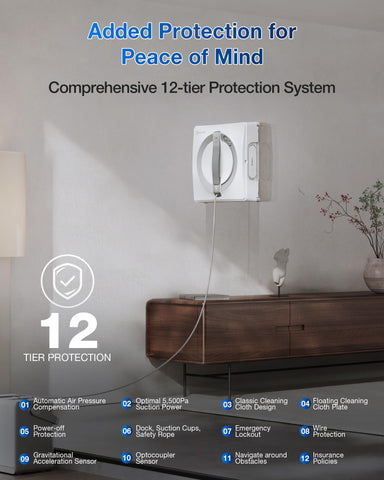 ECOVACS WINBOT W2 PRO Omni uses WIN-SLAM 4.0 path planning for efficient routing.