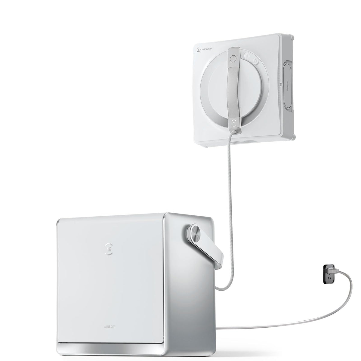 ECOVACS WINBOT W2 PRO Omni station with control panel for charging and storage.