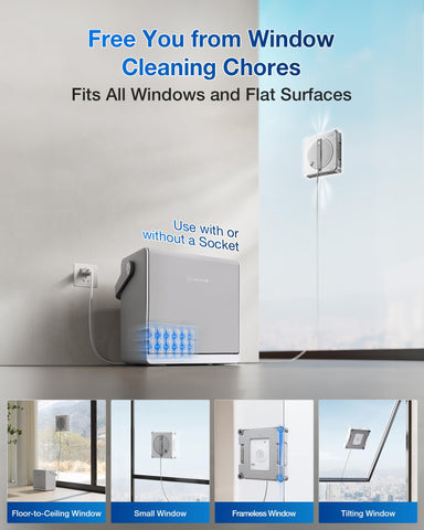 ECOVACS WINBOT W2S Omni 110-minute battery life for extended sessions