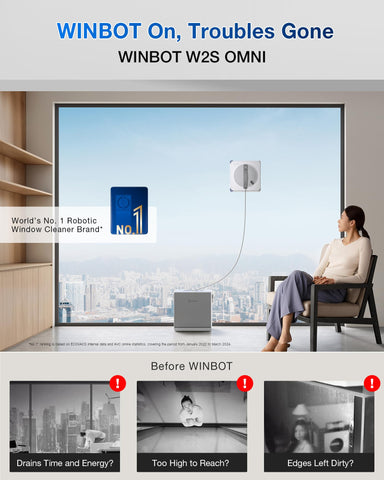 ECOVACS WINBOT W2S Omni truEdge near frames improves edge cleanliness