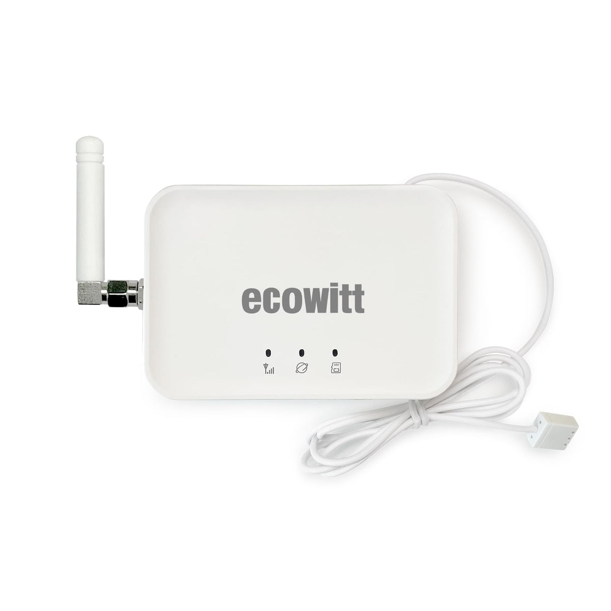 Ecowitt GW3000 gateway front view showing compact weather data hub
