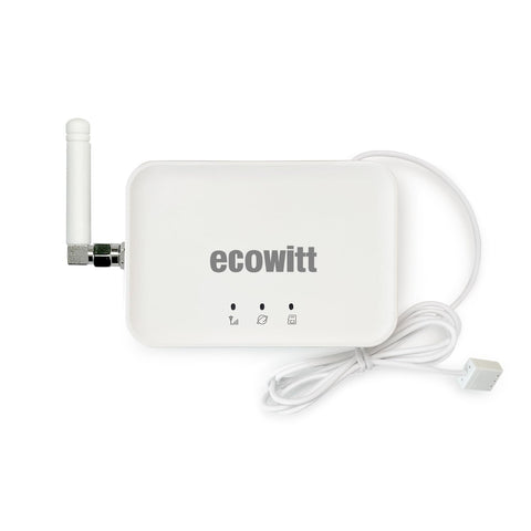 Ecowitt GW3000 gateway front view showing compact weather data hub