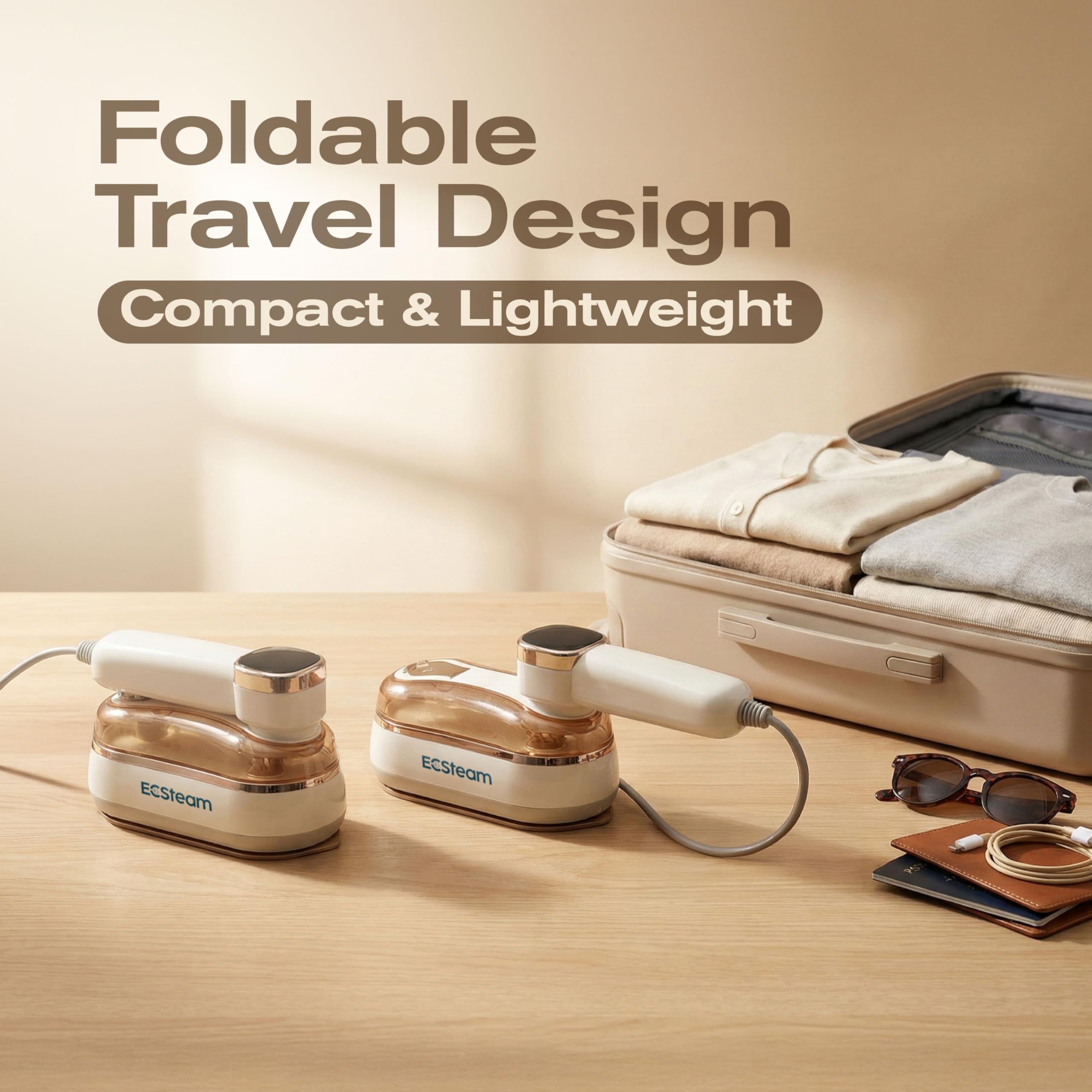 ECSteam steamer ergonomic-rotating-handle provides comfortable control at various angles.