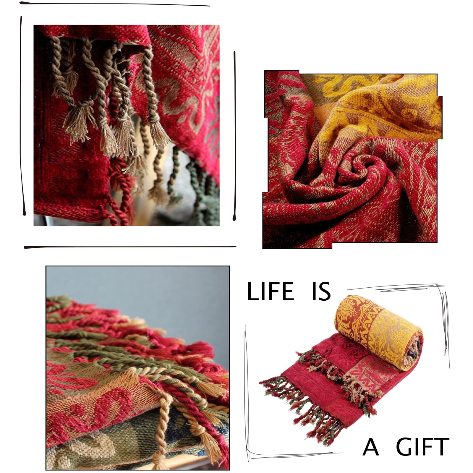 Edcooy Boho Throw Blanket color swatches; easy mix-and-match with decor.