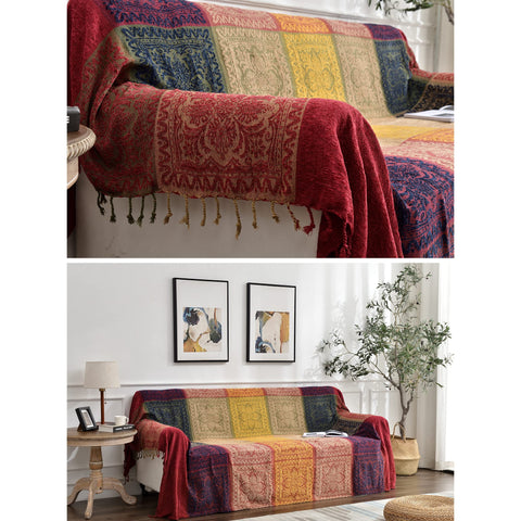 Edcooy Chenille tassels blanket care; gentle wash preserves softness.