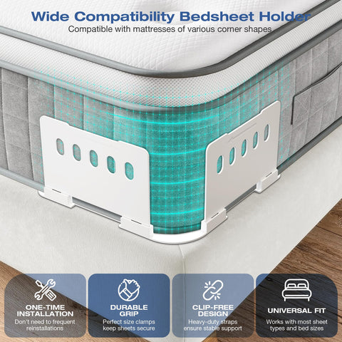 EDCREATY anti-lock design protects fabric while securing sheets.