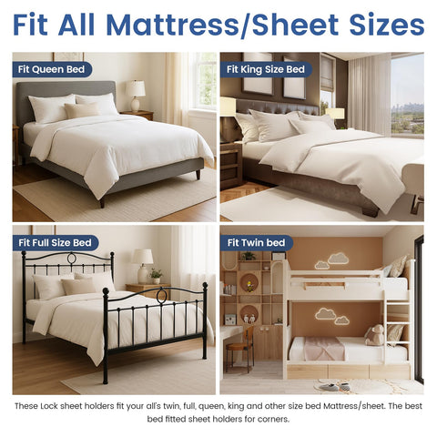 EDCREATY bed sheet holders keep your bed tidy during sheet changes.