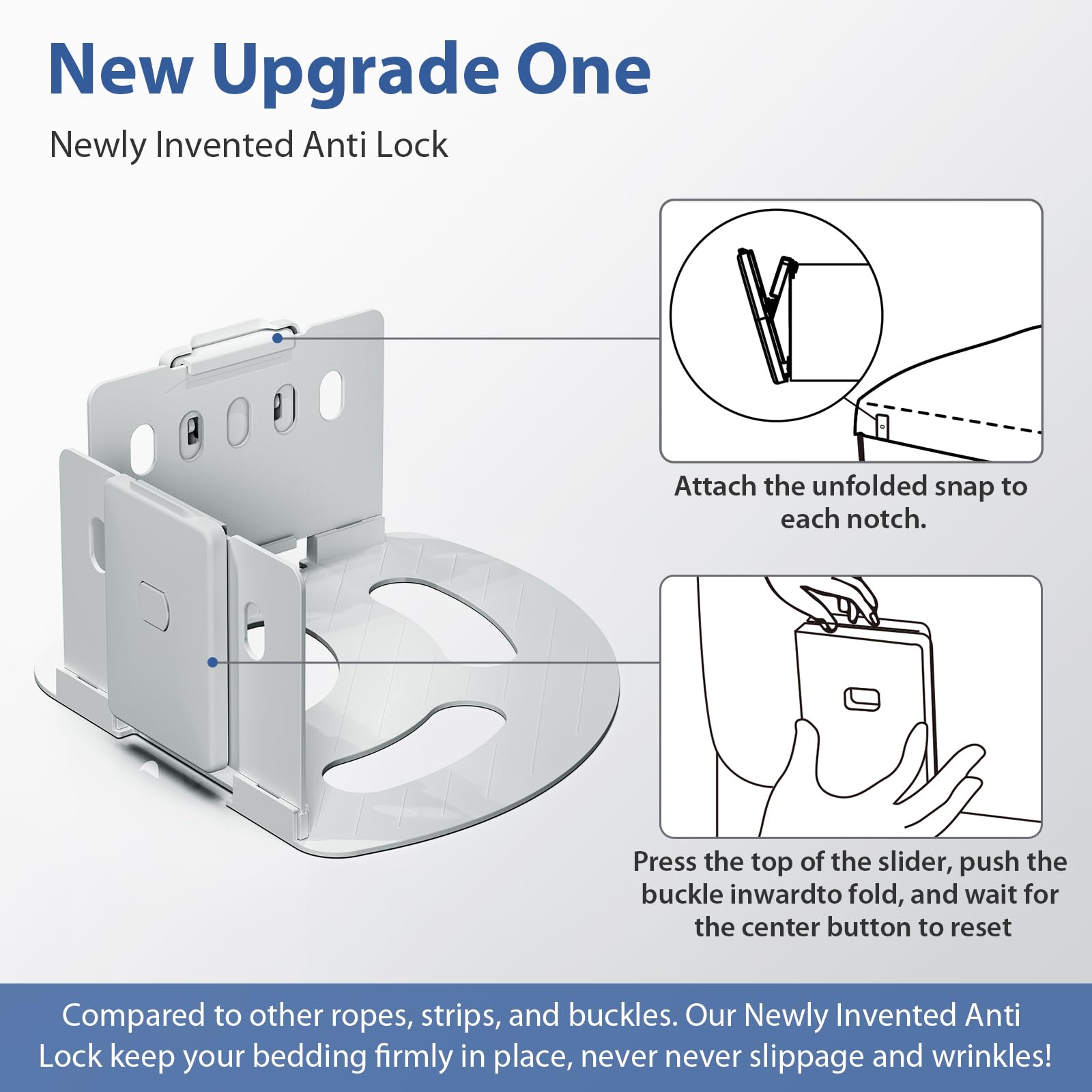 EDCREATY fitted sheet holders offer easy setup for quick sheet changes.