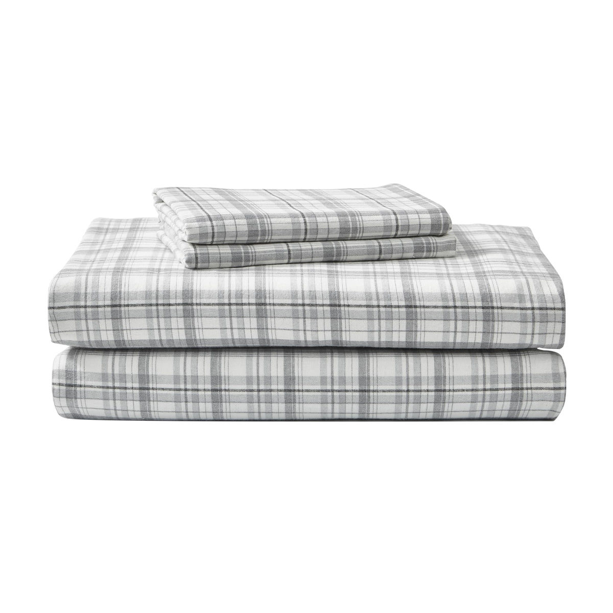 Eddie Bauer queen flat sheet in soft flannel texture for all-season warmth.
